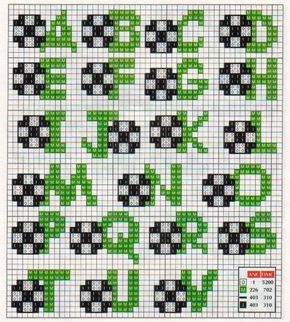 Football Cross, Marque-pages Au Crochet, Cross Stitch Alphabet Patterns, Cross Stitch Fonts, Cross Stitch Letters, Embroidery Alphabet, Pola Kristik, Beaded Cross Stitch, Crochet Bookmarks