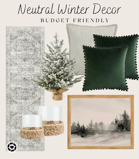 Subtle Winter Decor, Neutral Winter Decor After Christmas, Winter Home Decor After Christmas, Home Decor After Christmas, Christmas Wreath With Ribbon, January Decor After Christmas, Winter Mood Board, After Christmas Winter Decor, Studio Mcgee Christmas