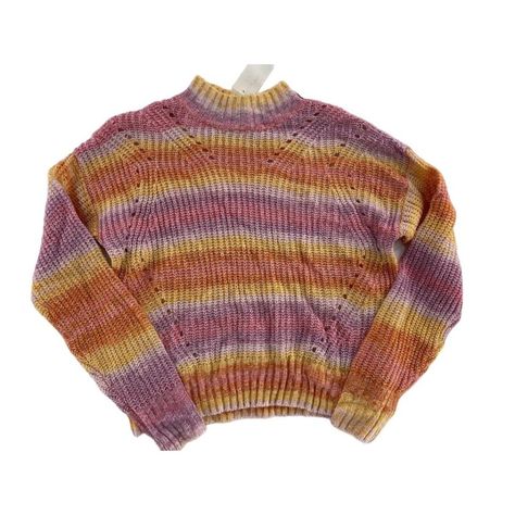 Features: Sweater Striped Colored Box B #0957 Winter & Fall Striped Colored 100% Acrylic Size: Girls Xs Condition: New Colorful Sweaters Aesthetic, Colorful Striped Sweater, Twee Clothes, Olga Core, Colorful Sweater Outfit, 2000s Indie, Artsy Sweaters, Sweaters Colorful, Bright Sweater