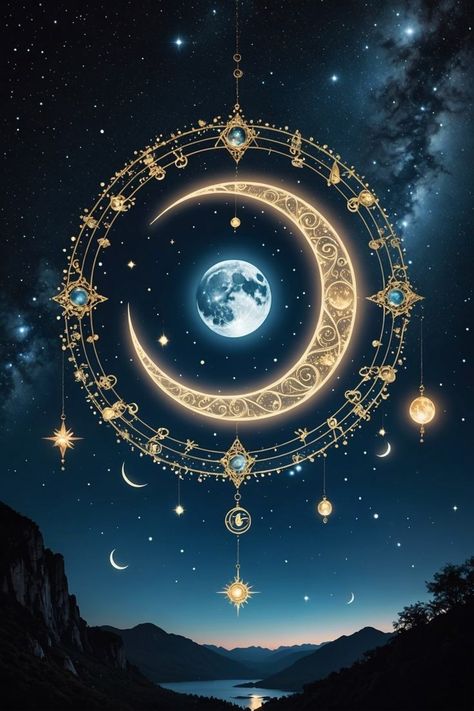 Moon Powers, Arte Yoga, Mystic Moon, Witchy Wallpaper, Crystal Moon, Pretty Phone Wallpaper, Celestial Art, Dark Wallpaper Iphone, Beautiful Moon