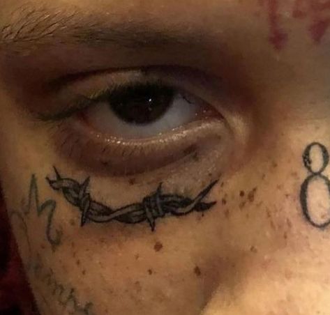 1400 Trippie Tattoo, Trippie Red Tattoos, Forearm Cover Up Tattoos, Trippie Red, Side Hand Tattoos, Face Tats, Y2k Profile Picture, Hand Tats, Red Tattoos