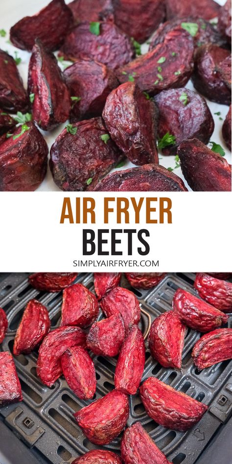 Want to make delicious air fryer beets? Ready in less than 30 minutes, these tender beets make for a colorful veggie side dish! Air Fryer Beets, Butternut Squash Fries, Veggie Side Dish, Squash Fries, Fresh Beets, Sprouts With Bacon, Roasted Beets, Veggie Side Dishes, Root Vegetables