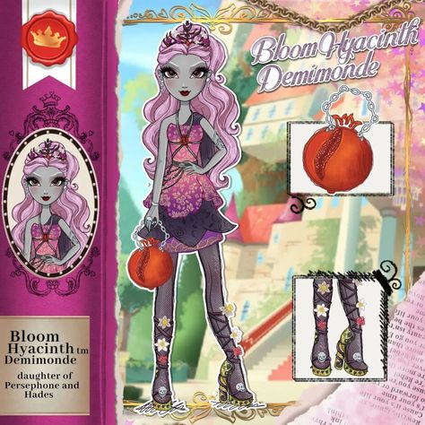 Daughter Of Persephone & Hades Descendants Oc Daughter Of Hades, Everafter High Oc, Ever After High Oc Daughters, Daughter Of Hades And Persephone, Daughter Of Persephone, Monster Ocs, Ever After High Names, Hades Daughter, Persephone Hades