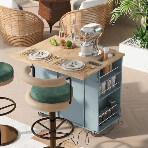 Kitchen Islands and Carts - Bed Bath & Beyond Kitchen Storage Island, Drop Leaf Kitchen Island, Storage Island, Mobile Kitchen Island, Rolling Kitchen Island, Dining Room Blue, Kitchen Island Cart, Studio Kitchen, Kitchen Roll