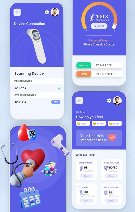 Remote Patient Monitoring, Telemedicine Design, Creative App Design, Questionnaire Design, Drone App, Medical Symptoms, Ui Ux 디자인, Mobile App Design Inspiration, App Interface Design