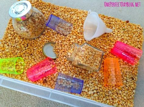 Cracked Corn, Sensory Tubs, Sensory Tub, Split Peas, Indoor Recess, Sensory Boxes, Fine Motor Skills Activities, Motor Skills Activities, Messy Play