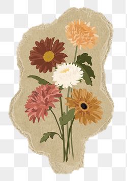 Flower Aesthetic Sticker, Brown Paper Aesthetic, Aesthetic Flower Stickers Printable Vintage, Scrapbook Stickers Printable Vintage Aesthetic Flowers, Vintage Design For Scrapbook, Aesthetic Flower Stickers Printable, Vintage Stickers Flowers, Ripped Brown Paper Aesthetic, Vintage Flowers Stickers