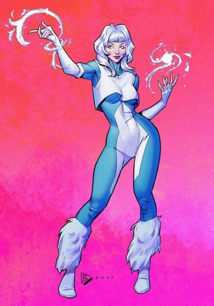 Fire And Ice Cartoon, Ice Power Superhero Suit, Super Hero Drawings, Crazy Characters, Hero Outfit, Superhero Costumes Female, Hero Outfits, Fire Woman, Superhero Designs