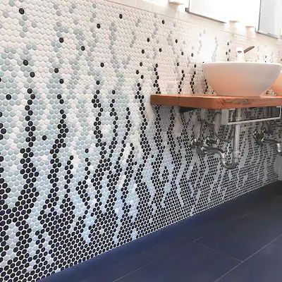 Buy Wall Tiles Online at Overstock | Our Best Tile Deals Penny Round Mosaic, Grey Wood Floors, Wall Mosaic, Round Mosaic, Penny Round Tiles, Penny Tile, Penny Round, Round Tiles, Merola Tile