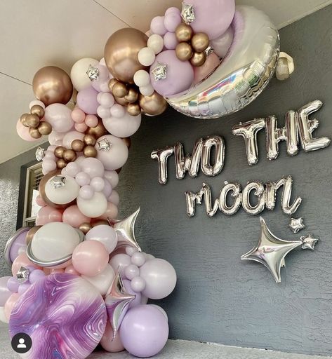 To The Moon And Back Birthday Party, Luna First Birthday, Two The Moon Themed Birthday Party, Two The Moon Party Ideas, Two The Moon Food Ideas, Over The Moon Girl Baby Shower Ideas, Love You Two The Moon Party, 2 The Moon Birthday Party, Two The Moon Birthday Party Girl