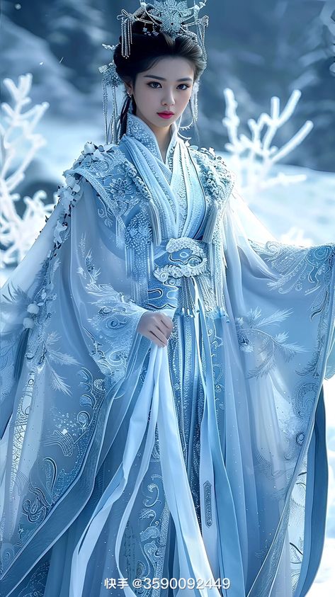 Asian Clothing Style Traditional, Medieval Queen Character Design, Hanfu Dress Princesses, Chinese Empress Dress, Hanfu Wedding Dress, China Traditional Dress, Hanfu Aesthetic, Empress Dress, Traditional Asian Dress