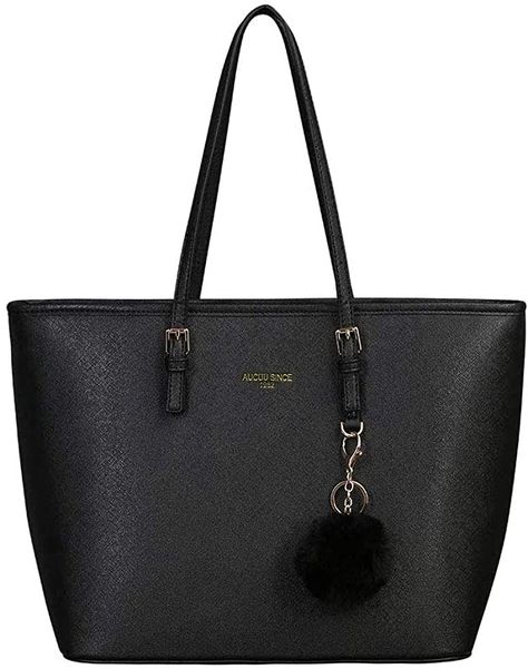 URAQT Women Handbag Tote Bag, 15.6 InchPU Leather Shoulder Bag Laptop Bags with Adjustable Handle, Lightweight Stylish Designer Large Black Handbags for School Work Travel Large Black Handbags, Computer Tote Bag, Handbags For School, Laptop Tote Bag, Laptop Shoulder Bag, Bag Women Fashion, Laptop Tote, Stylish Handbags, Women Handbag