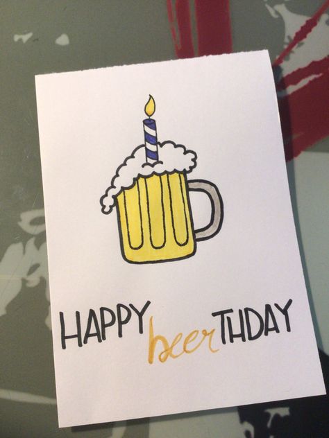 Grandpa Birthday Card, Happy Beer, Diy Father's Day Crafts, Grandpa Birthday, Bff Gifts Diy, Father's Day Diy, Fathers Day Crafts, Bff Gifts, Missing Piece