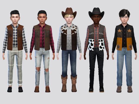 Cowboy Sims 4 Cc Clothes, Sims 4 Cc Country Clothes Male, Sims 4 Cc Cowboy Hat Male, Sims 4 Cc Sweater Vest Male, Ts4 Cowboy Cc, Cow Outfits, Sims 4 Men Clothing, Sims 4 Mm Cc, Sims 4 Children