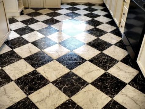 Checker Kitchen, Checkered Floor Kitchen, Checkered Floor, Foyer Flooring, Checkerboard Floor, Peel And Stick Floor, White Tile Floor, Marble Tile Floor, Linoleum Flooring