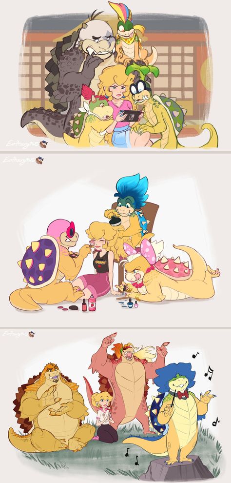 The Koopalings, Mario Comics, Mario Funny, Mario Memes, Mario Fan Art, Super Mario And Luigi, Nintendo Fan Art, Super Mario Art, Her Makeup