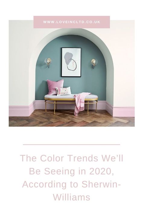 Colour makes us feel good. Perhaps it’s no surprise then that Sherwin-Williams’s 2020 annual Colour Forecast, revealed officially debuting at NeoCon, includes 45 different hues divided into five themes—each of which is meant to channel joy and serenity while lessening the noise that constantly surrounds us. Color Forecasting, Japanese Minimalism, Colour Trends, Warm Palette, The Colour, Sherwin Williams, Retro Inspired, Color Trends, Scandinavian Design