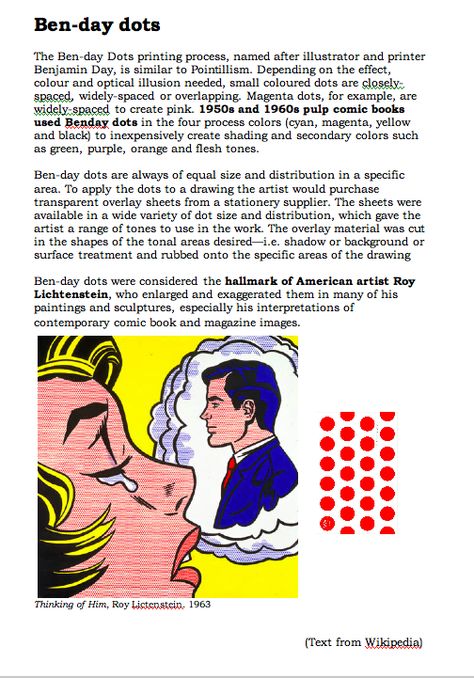 Benday Dots Art, Pop Art Lichtenstein, Roy Lichtenstein Pop Art, Ben Day Dots, Lichtenstein Pop Art, Classe D'art, Sparrow Art, Art Handouts, Artist Ideas