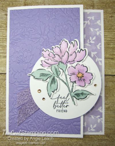 Feel Better Cards, Purple Cards, Spring Cards, Hand Of Cards, Fancy Fold Cards, Stamping Up Cards, Fun Fold Cards, Get Well Cards, Pretty Cards