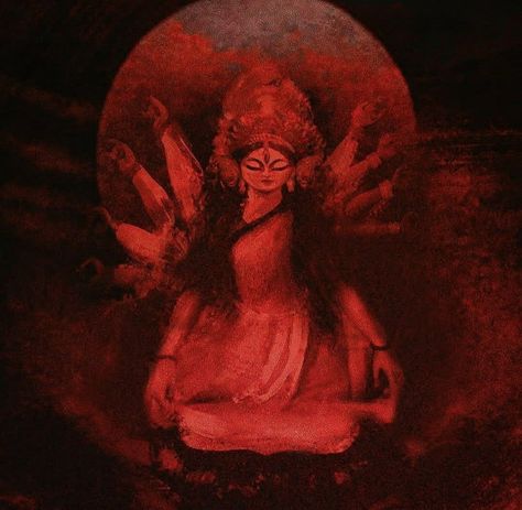 Devi Maa Kali Images, Goddess Magick, Kali Maa, Bengali Art, Durga Painting, Shakti Goddess, Canvas Art Projects, Kali Goddess, Spiritual Artwork