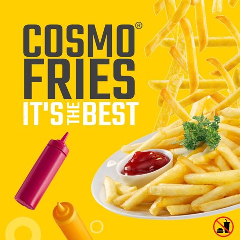 Cosmo fries design . fries design poster fries poster Fries Packaging, Of Logo Design, Waffle Fries, Loaded Fries, Ads Creative Advertising Ideas, Ad Poster, Procreate Drawing, Creative Advertising Design, Social Media Post Design