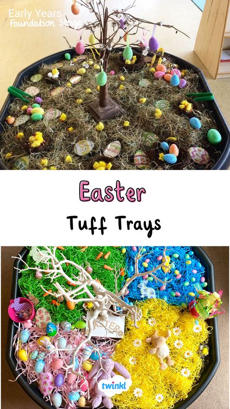 Celebrate Easter eyfs this year with these great easter tuff trays! Special thanks to @earlyyearslove and Lesley Sellers. To find more tuff tray ideas click the pin. Easter Theme Activities For Toddlers, Eyfs Easter Tuff Tray Ideas, Easter Themed Tuff Tray, Turf Tray Ideas Easter, Easter Tuff Tray Eyfs, Easter Tuff Tray Ideas For Babies, Easter Tough Tray Ideas, Easter Tuff Tray Ideas Preschool, Easter Tuff Tray Ideas