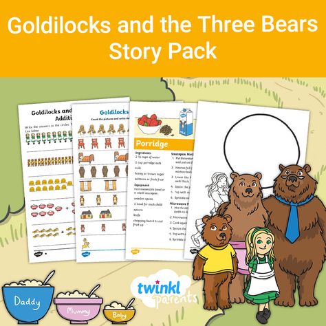 Goldy Locks And The Three Bears Activity, Three Bears Activities, Fairy Tale Activities, Goldilocks And The Three Bears, The Three Bears, Three Bears, Learning Ideas, Phonics Activities, Activity Pack