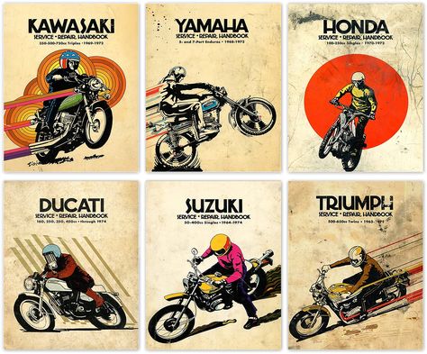 PRICES MAY VARY. 1.【NO FRAME】: Motocross wall art prints - No frames inlcuded - 6 piece 8x10 inch(20x25cm). 2.【RETRO MOTOCROSS POSTER】: If you are looking for a great gift idea for a motorcycle enthusiasts look no further! 3.【PERFECT GIFT IDEA】: Our prints are beautifully packaged in a craft paper envelope ready for gifting, so they can be delivered directly to your loved ones, perfect for any birthday, Mothers Day, Fathers Day, Christmas, Easter, Independence Day, Halloween,office/housewarming Cave Bedroom, Man Cave Bedroom, Vintage Honda Motorcycles, Teens Room, Motos Honda, Sport Canvas, Extreme Sport, Motorcycle Posters, Vintage Motocross