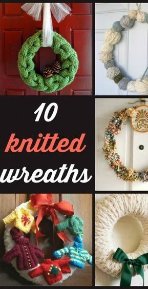 Knitted wreaths patterns and free patterns for Christmas knitting knitted Wreaths Knitted Wreaths, Knitted Wreath, Christmas Stocking Ideas, Diy Christmas Stocking, Crafty Christmas Gifts, Flower Making Tutorial, Knit Christmas Ornaments, Holidays Crafts, Knitting Room