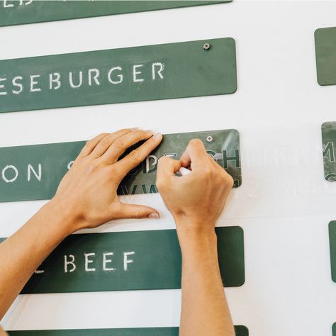 How to Install your Chalkboard Menu – George and Willy Restaurant Design Outdoor, Chalk Menu Board, Coffee Menu Board, Chalk Board Menu, Bakers Menu, Chalkboard Menu Board, Menu Wall, Cafe Menu Boards, Chalk Menu