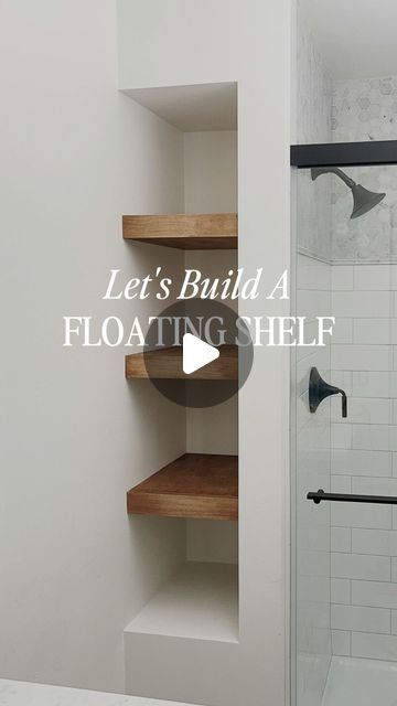 Wood Plank Shelves, Diy Floating Shelves, Shelf Frame, Long Floating Shelves, Wall Insert, Studs Diy, Floating Shelves Bathroom, Shower Wall Panels, Pine Boards