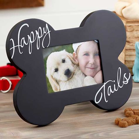 Happy Tails Dog Picture Frame Dog Frame Ideas, Photo Collage Frames, Dog Picture Frame, Custom Picture Frames, Dog Picture Frames, Dog Toy Box, Photo Cubes, Dog Frames, Dog Picture