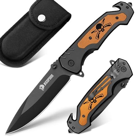 NedFoss NF18 Pocket Knives for Men, Folding Pocket Knife with Glass Breaker, Seatbelt Cutter, G10 Handle, Thumb Stud for Emergency Rescue, Household, Workshop Birthday Gifts For Men, Glass Breaker, Folding Pocket Knife, Edc Knife, Cool Knives, Pocket Clip, Pocket Knives, Camping Survival, Christmas Birthday Gifts