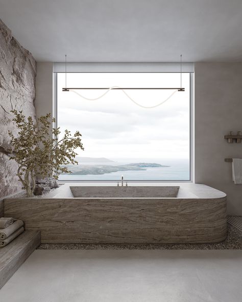 Bathtub Surround, Bathtub Design, Bedroom Decor Design, Minimalist Interior Design, Luxury House Designs, House Bathroom, Stone Decor, Minimalist Interior, Modern Interior Design