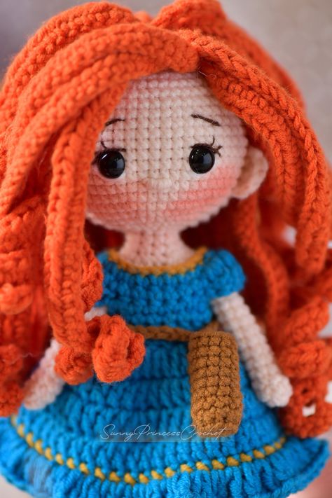 Princess Crochet Pattern, Merida Princess, Princess Amigurumi, Doll Pattern Crochet, Crochet Princess, Amigurumi Doll Pattern, Crochet Mermaid, Toy Crochet, Crochet Animal Patterns