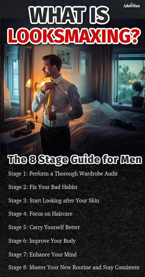 Looksmaxing is a trend in men’s grooming and fashion; this definitive guide helps you audit your life and appearance, with tips for improving your men’s summer style and outfits. Self Improvement Tips Men, Men Improvement, Social Dynamics, Men Skin Care Routine, Men's Summer Style, Men Health, Men Tips, Social Media Management Tools, What Men Want