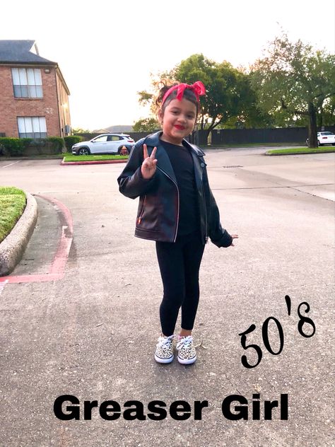 Decades Day Outfits Kindergarten, Girls Decade Day Outfit, School Decades Day Outfits, 50s Attire For Kids, Decades Dress Up Day At School, 1950s Dress Up Day At School, Dress Like A Famous Person Day At School, 50s Day Spirit Week Girl, 50s Decade Day Outfits