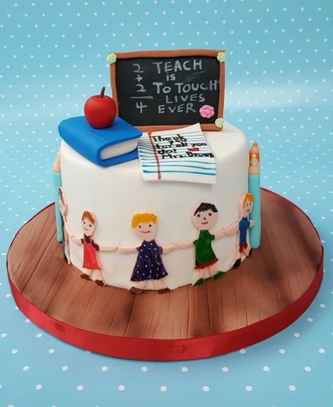 Teacher appreciation  by Garima rawat Teacher Graduation Cakes, Teacher Theme Cake, School Themed Cake, Teacher Birthday Cake, Happy Birthday Cake Hd, Teachers Day Cake, Teacher Cupcakes, Teacher Cakes, School Cake