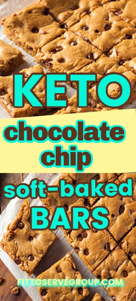 Craving Chocolate, Soft Baked Cookies, Keto Bars, Keto Cookie Recipes, Chocolate Chip Bars, Postre Keto, Keto Chocolate Chip Cookies, Keto Chocolate Chips, Keto Friendly Desserts