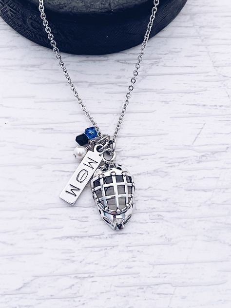 Ice Hockey Goalie Mom Charm Necklace, Hockey Goalie Mask Charm Necklace, Hockey Mom Gift, Personalized Hockey Mom Charm Jewelry Gift by Susoodles on Etsy Goalie Mom, Ice Hockey Goalie, Hockey Mom Gifts, Goalie Mask, Sharpie Marker, Hockey Goalie, Hockey Puck, Hockey Mom, Mom Jewelry