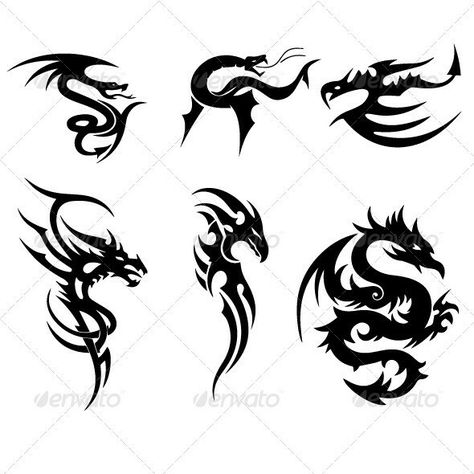 Snake Symbol Tattoo, Reptile Silhouette, Monster Mythology, Dragon Vector Art, Dragon Tattoo With Skull, Silhouette Skull, Snake Symbol, Deer Stencil, Dragon Symbol