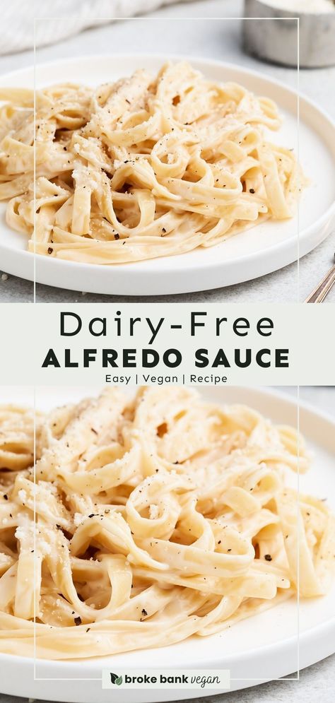 Try this vegan Alfredo sauce for a simple, dairy-free spin on a classic Italian favorite. With only 4 ingredients and extremely easy prep work, this recipe turns out ultra-creamy, decadent, and indulgent. It’s the perfect sauce for your favorite pasta! #veganalfredosauce #alfredosauce #italianfood Vegan Chicken Alfredo, Dairy Free Alfredo, Alfredo Sauce Easy, Vegan Fish And Chips, Dairy Free Alfredo Sauce, Alfredo Sauce Recipe Easy, Vegan Alfredo Sauce, Vegan Alfredo, Plant Based Recipes Dinner