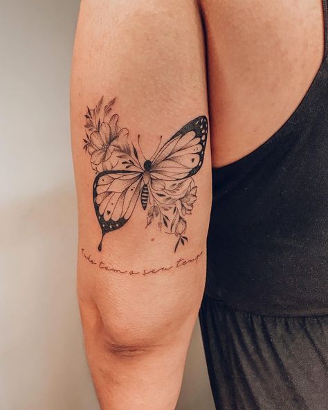 Queen Tattoo For Women, Gemini Tattoo For Women, Memorial Tattoos Mom, Rip Tattoos For Mom, Tricep Tattoos, Ivy Tattoo, Butterfly With Flowers Tattoo, Butterfly Tattoos On Arm, Matching Friend Tattoos