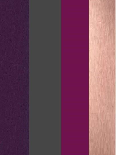 Eggplant and Rose Gold Palette Burgundy Bedroom Ideas, Plum Bedroom, Rose Gold Color Palette, Burgundy Bedroom, Rose Gold Palette, Gold Color Palettes, Peach Aesthetic, Quinceanera Themes, Gold Palette