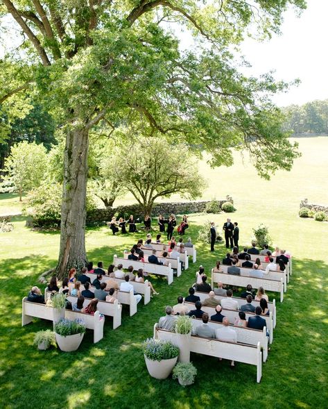 Church Pew Wedding Decorations, Church Pew Wedding, Wedding Pews, Church Pews, Wedding Extras, Church Pew, Wedding Set Up, Outside Wedding, Wedding Chairs