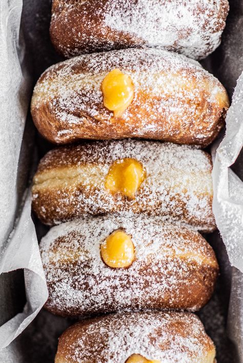 Fougasse Recipe, Microwave Lemon Curd, Brioche Donuts, Jelly Donuts, Easy Lemon Curd, Cherry Clafoutis, Donut Filling, Peach Jelly, Fried Donuts