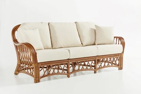 Rattan Couch, Curvy Sofa, Sofa Rattan, Rolled Arm Sofa, Rattan Sofa, Modern Rustic Interiors, Sofa Upholstery, Living Room Furniture Sofas, Rattan Furniture