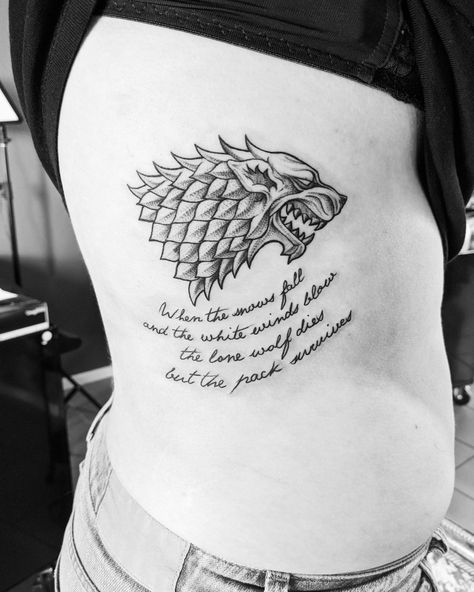 Game of Thrones Tattoo, House Stark, Sansa Stark, Eddard Stark, King of the north, Tattoo Stark Wolf Tattoo, Winter Is Coming Tattoo, Stark Tattoo Game Of Thrones, House Stark Tattoo, Game Of Thrones Tattoo Ideas, Got Tattoo, North Tattoo, Tattoo House, Stark Sigil