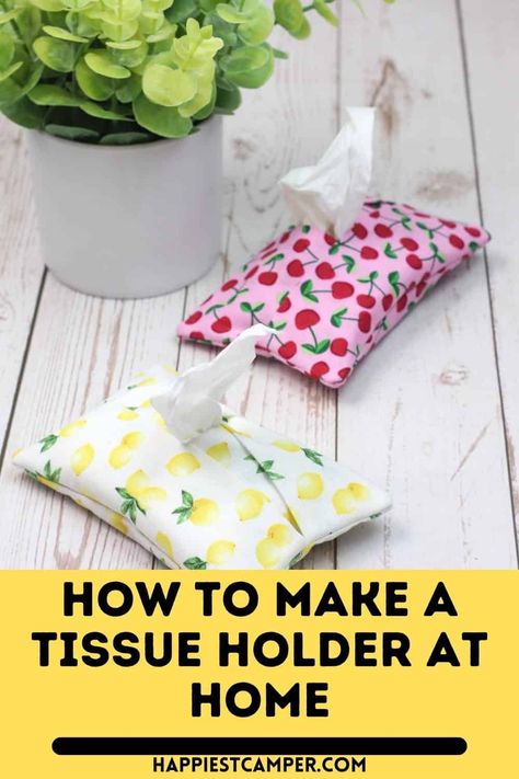 How To Sew A Tissue Pouch, Kleenex Tissue Holder, Sew Tissue Pouch, Tissue Covers To Sew, Tissue Paper Holder Diy, Tissue Holder Ideas, Tissue Holder Diy, Purse Tissue Holder, Kleenex Holder