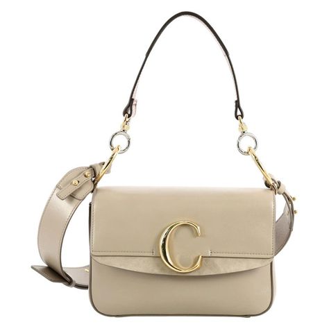 Chloe Crossbody Bag / Messenger Bag - C Double Carry Bag Leather Small Leather Chloe Crossbody Bag, Chloe Faye Bag, Chloe Brand, Bag Wishlist, Chloe Paraty, Faye Bag, Crossbody Saddle Bag, Chloe Brown, C Logo